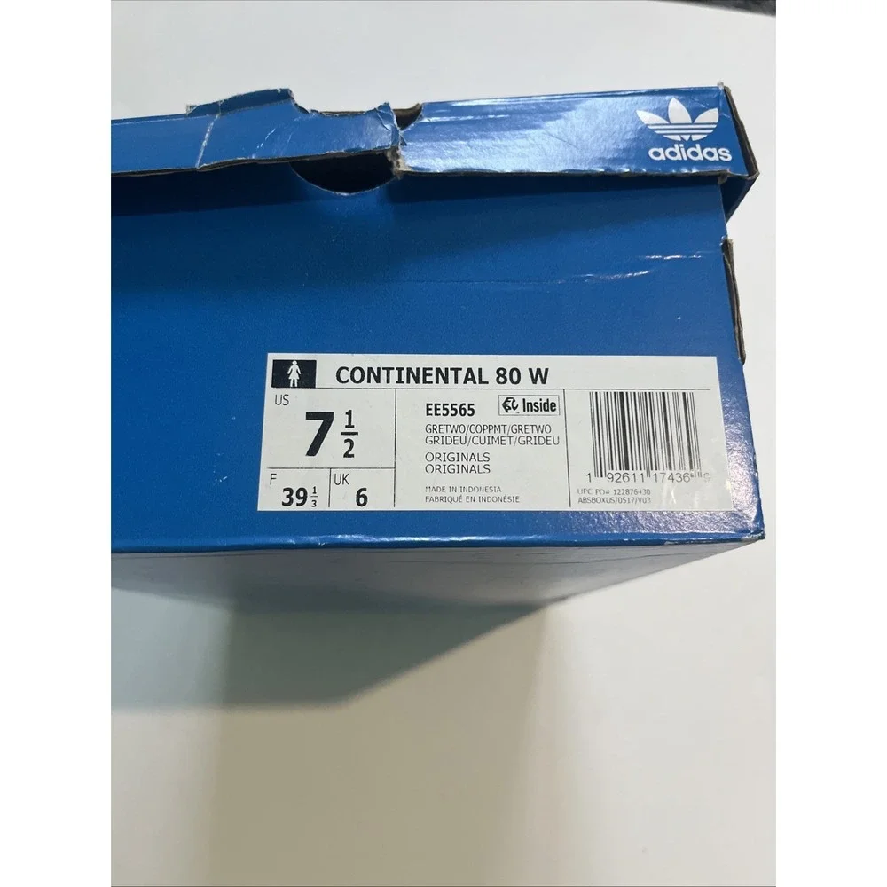 Adidas Continental 80 EE5565 Womens Size 7.5 silver/copper‎ new w/box shoes